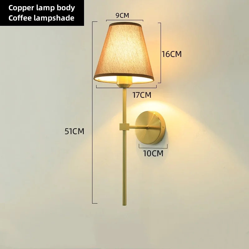 E27 Fabric Wall Lamp for Modern Interior Spaces