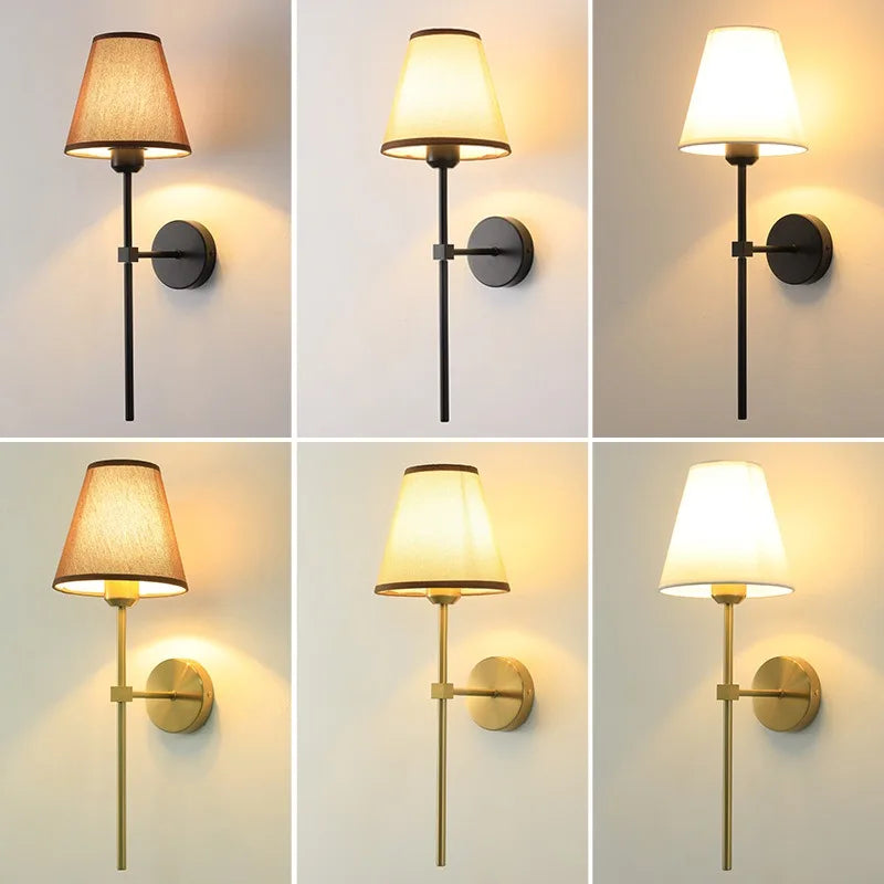 E27 Fabric Wall Lamp for Modern Interior Spaces
