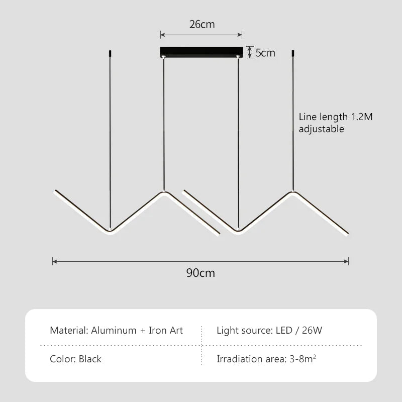 Modern Minimalist Aluminum Pendant Lamp for Dining