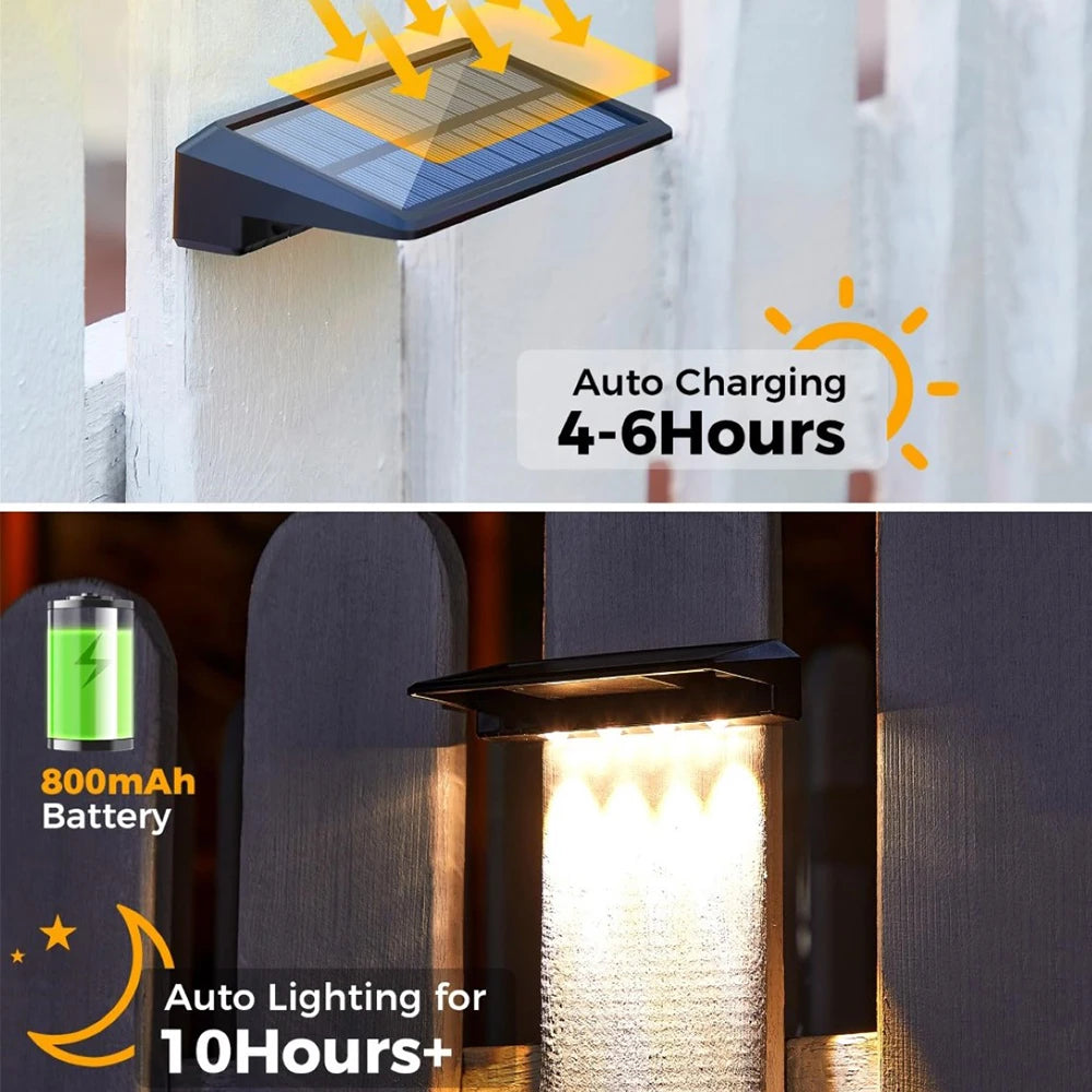 Outdoor Solar Fence and Deck Lights, 2-Pack