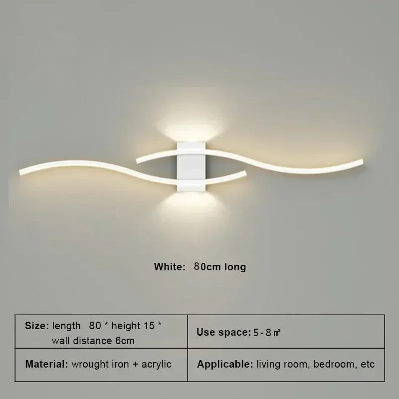 LED Strip Wall Sconce for Bedroom and Living Room