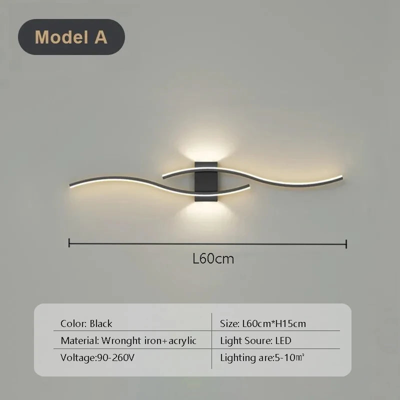 LED Strip Wall Sconce for Bedroom and Living Room