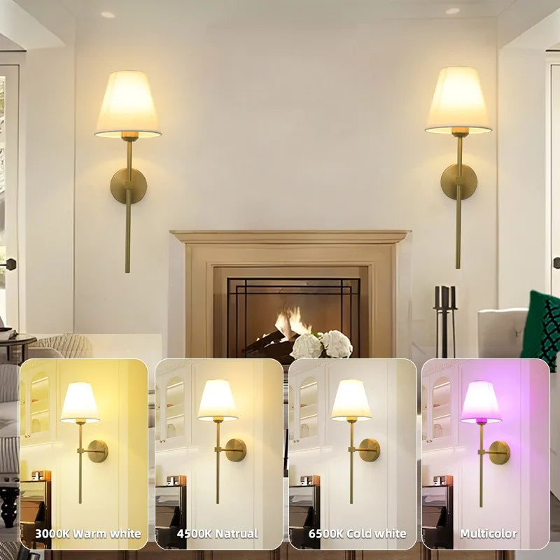 E27 Fabric Wall Lamp for Modern Interior Spaces
