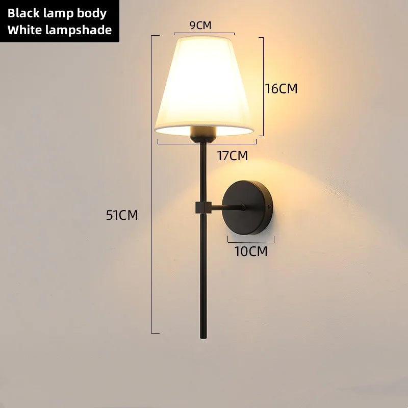 E27 Fabric Wall Lamp for Modern Interior Spaces