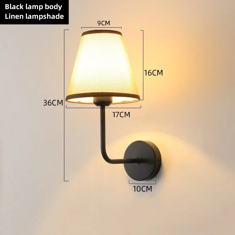E27 Fabric Wall Lamp for Modern Interior Spaces