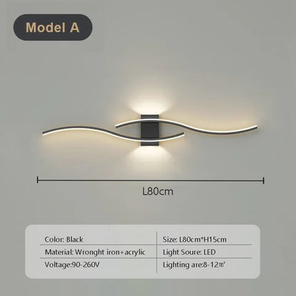 LED Strip Wall Sconce for Bedroom and Living Room