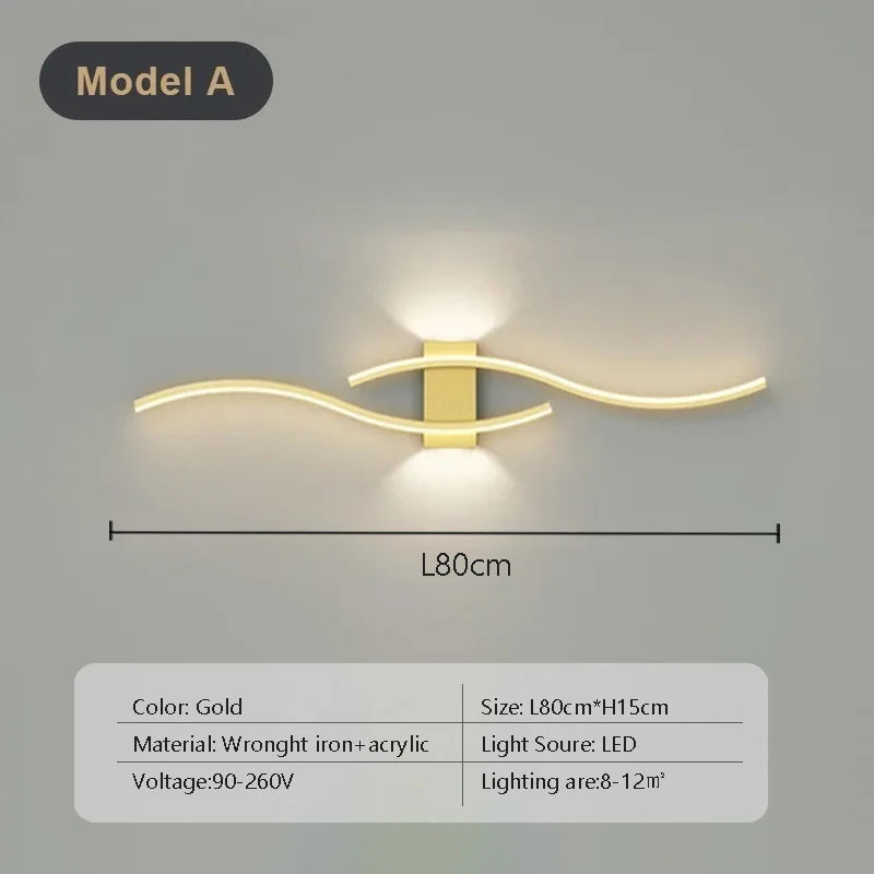 LED Strip Wall Sconce for Bedroom and Living Room