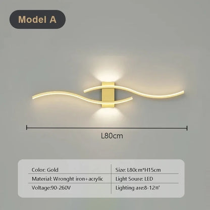 LED Strip Wall Sconce for Bedroom and Living Room
