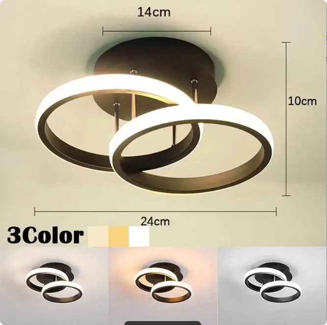 3-Color LED Ceiling Lamp for Bedroom and Dining