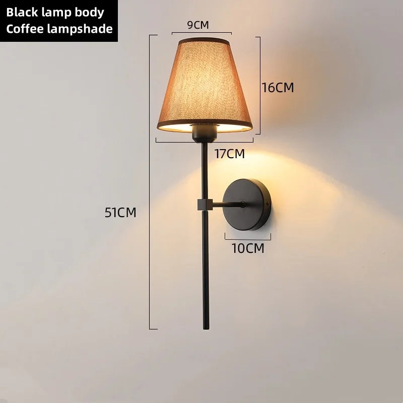 E27 Fabric Wall Lamp for Modern Interior Spaces