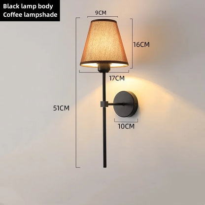 E27 Fabric Wall Lamp for Modern Interior Spaces