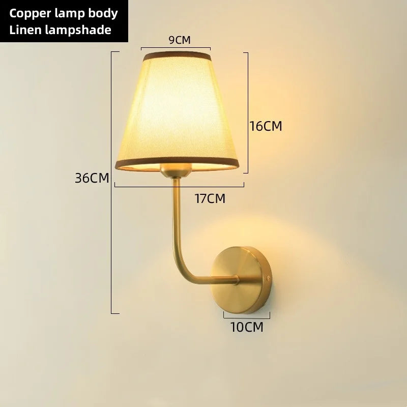 E27 Fabric Wall Lamp for Modern Interior Spaces