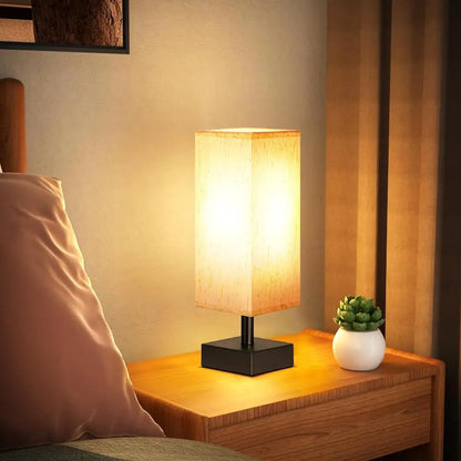 Minimalist Bedside Lamp with Soft Fabric Shade – Perfect for Cozy Nights & Stylish Desks!