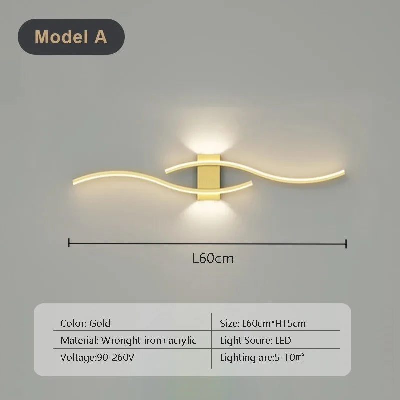 LED Strip Wall Sconce for Bedroom and Living Room
