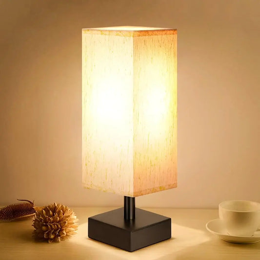 Minimalist Bedside Lamp with Soft Fabric Shade – Perfect for Cozy Nights & Stylish Desks!
