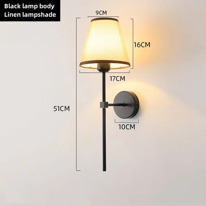 E27 Fabric Wall Lamp for Modern Interior Spaces